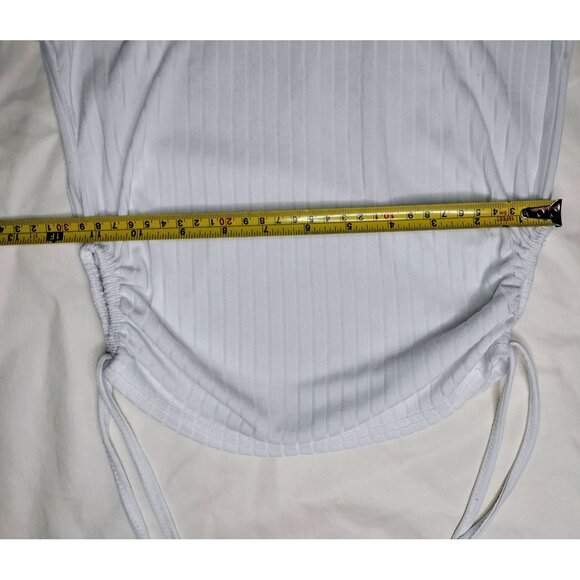 Kids Cant Miss Ribbed White Hooded Top Girls 10/12 Drawstring Sides Shirt Hoodie - Picture 7 of 16